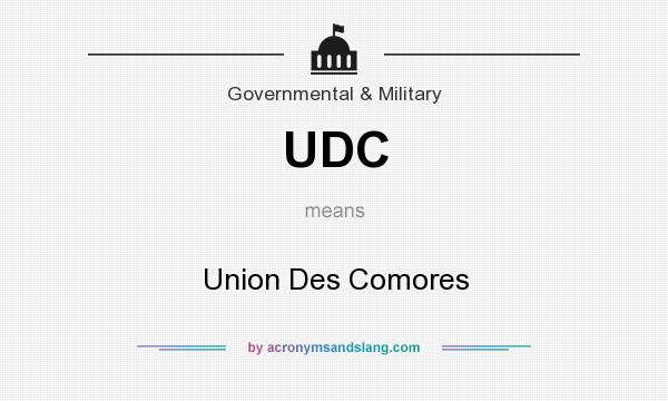 What does UDC mean? It stands for Union Des Comores