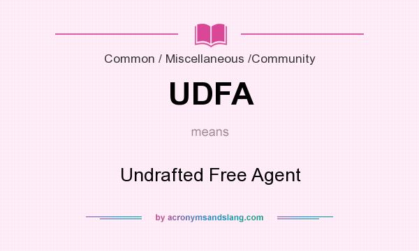 What does UDFA mean? It stands for Undrafted Free Agent