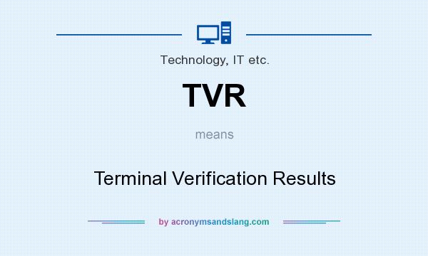 What does TVR mean? It stands for Terminal Verification Results