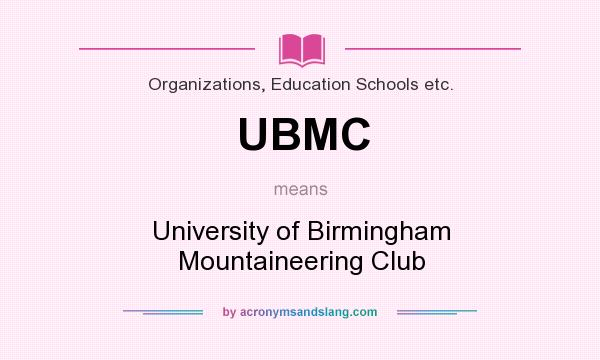 What does UBMC mean? It stands for University of Birmingham Mountaineering Club