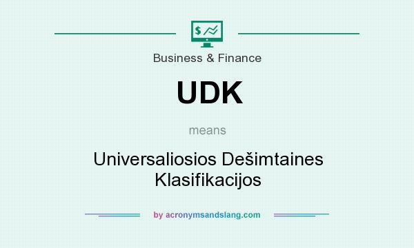 What does UDK mean? It stands for Universaliosios Dešimtaines Klasifikacijos