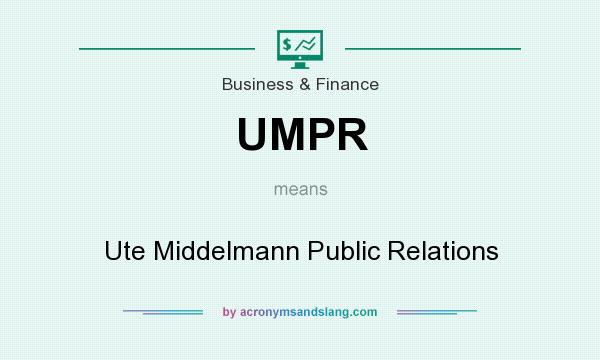 What does UMPR mean? It stands for Ute Middelmann Public Relations