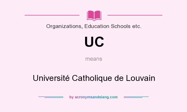 What does UC mean? It stands for Université Catholique de Louvain