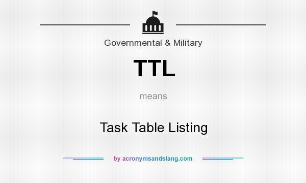 What does TTL mean? It stands for Task Table Listing