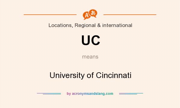 What does UC mean? It stands for University of Cincinnati