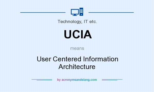 What does UCIA mean? It stands for User Centered Information Architecture