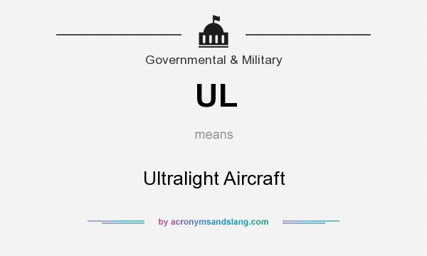 What does UL mean? It stands for Ultralight Aircraft