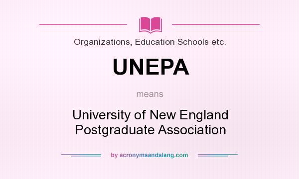 What does UNEPA mean? It stands for University of New England Postgraduate Association