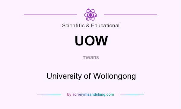 What does UOW mean? It stands for University of Wollongong