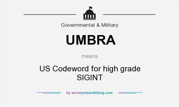 What does UMBRA mean? It stands for US Codeword for high grade SIGINT