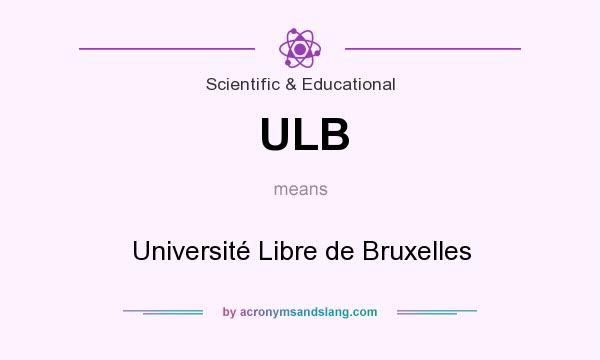 What does ULB mean? It stands for Université Libre de Bruxelles