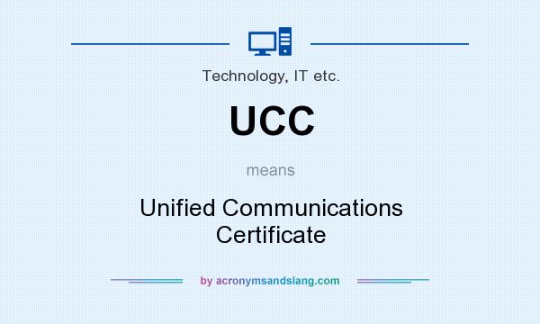 What does UCC mean? It stands for Unified Communications Certificate