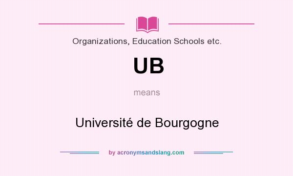 What does UB mean? It stands for Université de Bourgogne