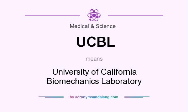 What does UCBL mean? It stands for University of California Biomechanics Laboratory
