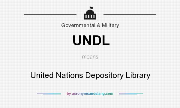 What does UNDL mean? It stands for United Nations Depository Library