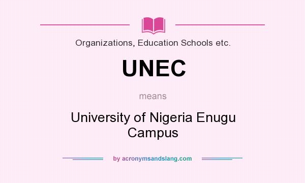 What does UNEC mean? It stands for University of Nigeria Enugu Campus