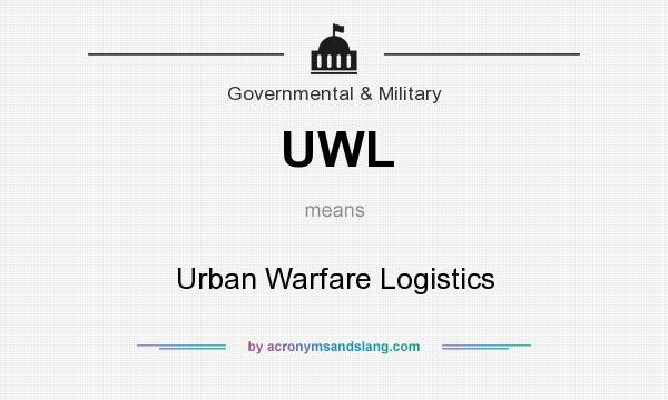 What does UWL mean? It stands for Urban Warfare Logistics