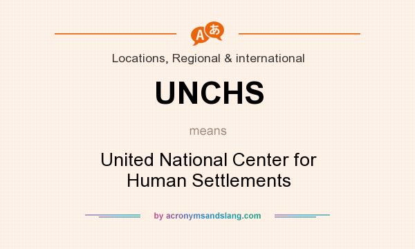 What does UNCHS mean? It stands for United National Center for Human Settlements