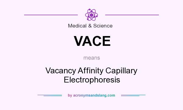 What does VACE mean? It stands for Vacancy Affinity Capillary Electrophoresis