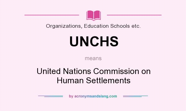What does UNCHS mean? It stands for United Nations Commission on Human Settlements