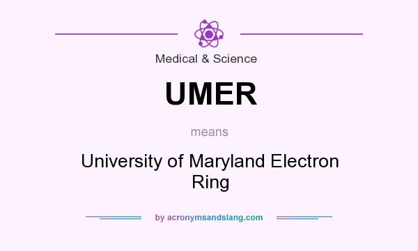 What does UMER mean? It stands for University of Maryland Electron Ring