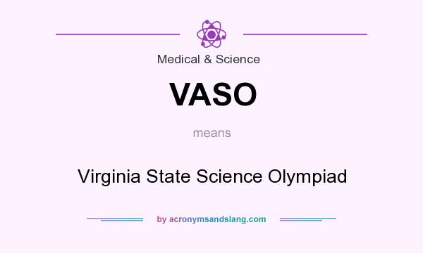 What does VASO mean? It stands for Virginia State Science Olympiad