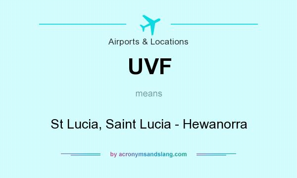What does UVF mean? It stands for St Lucia, Saint Lucia - Hewanorra