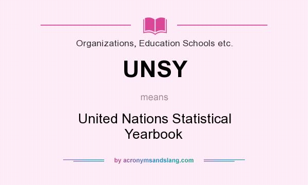 What does UNSY mean? It stands for United Nations Statistical Yearbook