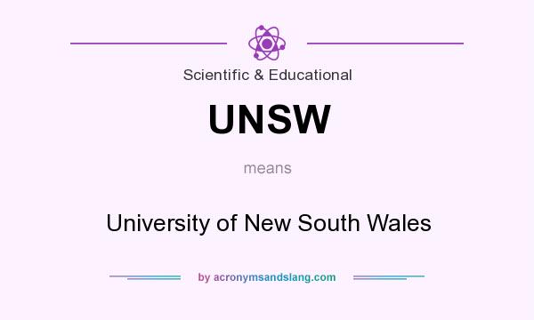 What does UNSW mean? It stands for University of New South Wales