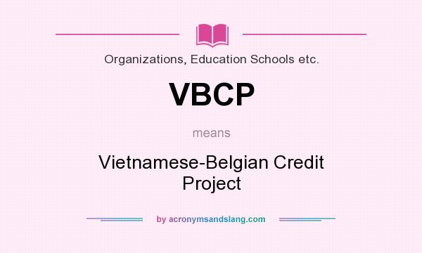 What does VBCP mean? It stands for Vietnamese-Belgian Credit Project