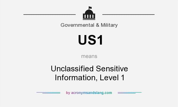 What does US1 mean? It stands for Unclassified Sensitive Information, Level 1
