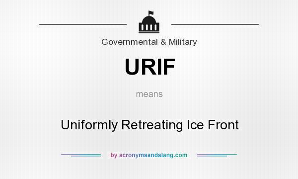 What does URIF mean? It stands for Uniformly Retreating Ice Front