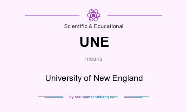 What does UNE mean? It stands for University of New England