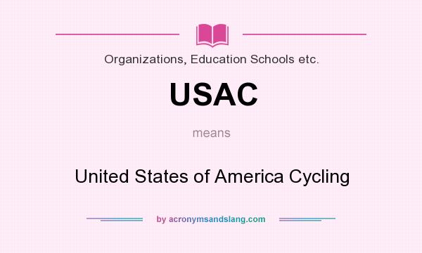 What does USAC mean? It stands for United States of America Cycling