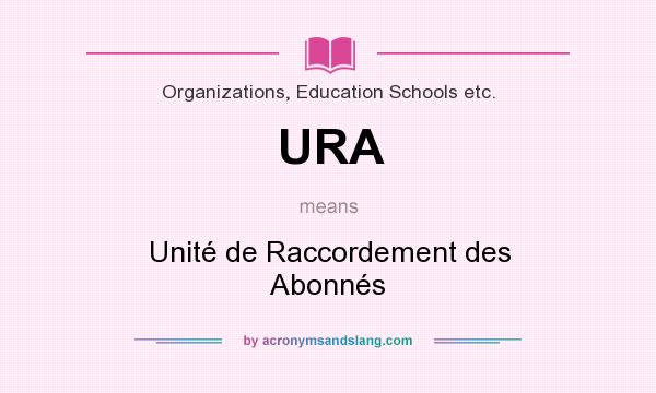 What does URA mean? It stands for Unité de Raccordement des Abonnés