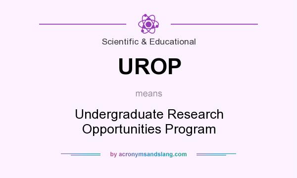 What does UROP mean? It stands for Undergraduate Research Opportunities Program