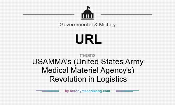 What does URL mean? It stands for USAMMA`s (United States Army Medical Materiel Agency`s) Revolution in Logistics