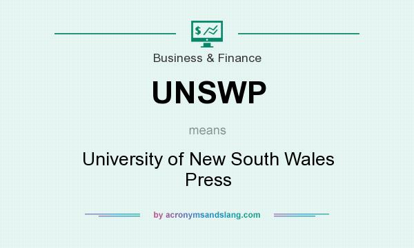 What does UNSWP mean? It stands for University of New South Wales Press