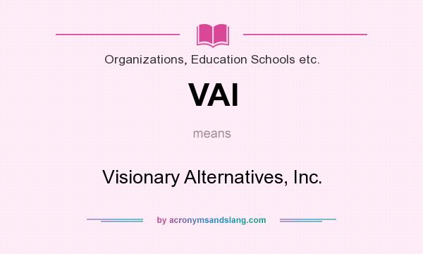 What does VAI mean? It stands for Visionary Alternatives, Inc.