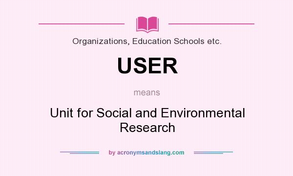 What does USER mean? It stands for Unit for Social and Environmental Research