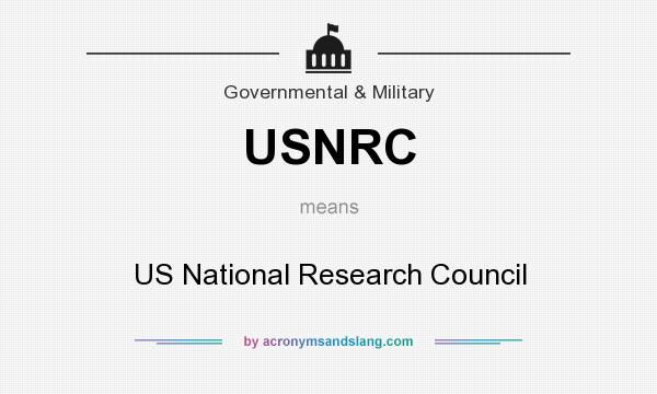 What does USNRC mean? It stands for US National Research Council