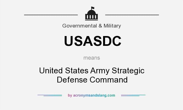 What does USASDC mean? It stands for United States Army Strategic Defense Command