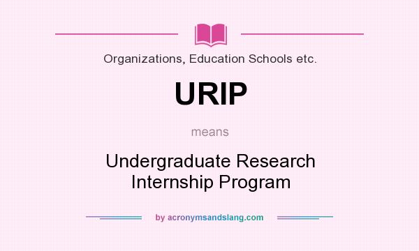 What does URIP mean? It stands for Undergraduate Research Internship Program