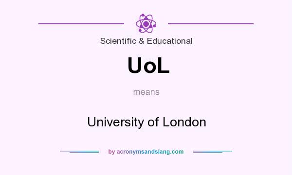 What does UoL mean? It stands for University of London