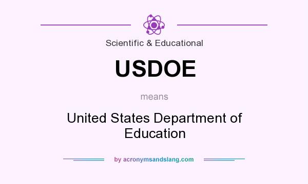 What does USDOE mean? It stands for United States Department of Education