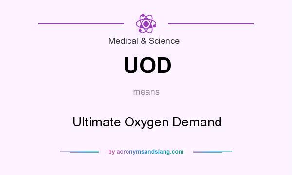 What does UOD mean? It stands for Ultimate Oxygen Demand
