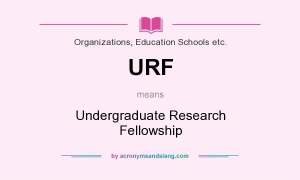 What does URF mean? It stands for Undergraduate Research Fellowship