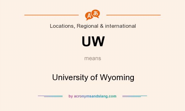 What does UW mean? It stands for University of Wyoming