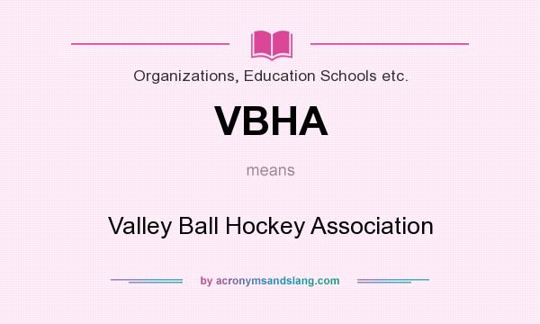 What does VBHA mean? It stands for Valley Ball Hockey Association