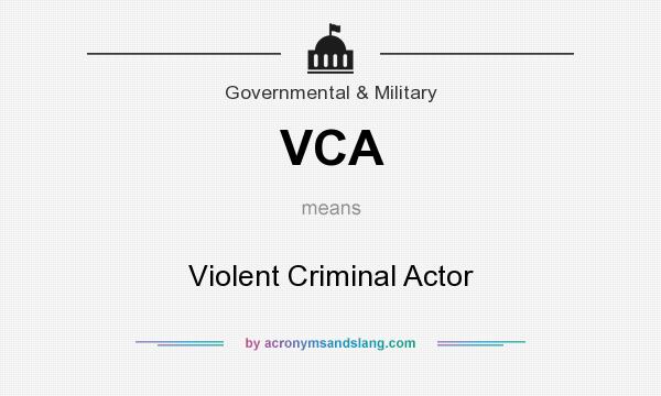 What does VCA mean? It stands for Violent Criminal Actor